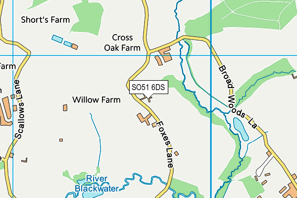 SO51 6DS map - OS VectorMap District (Ordnance Survey)