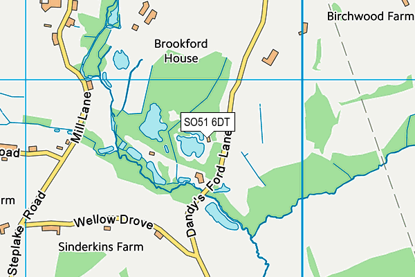 SO51 6DT map - OS VectorMap District (Ordnance Survey)