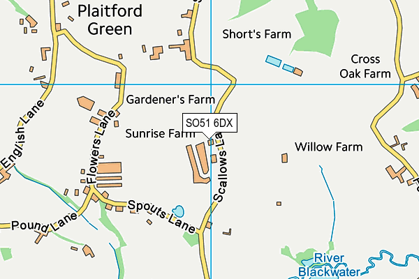 SO51 6DX map - OS VectorMap District (Ordnance Survey)