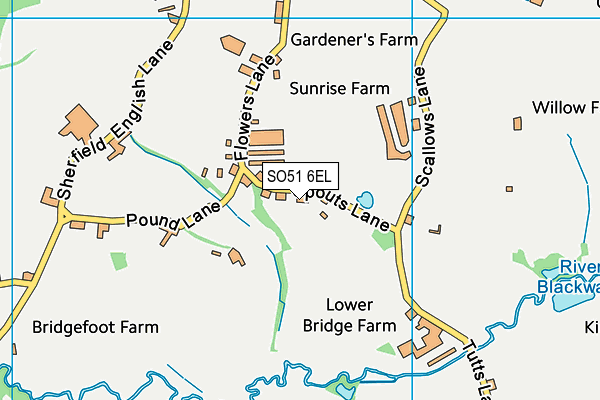 SO51 6EL map - OS VectorMap District (Ordnance Survey)