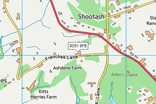 SO51 6FB map - OS VectorMap District (Ordnance Survey)