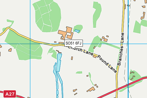 SO51 6FJ map - OS VectorMap District (Ordnance Survey)