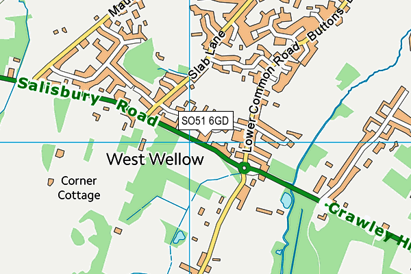 SO51 6GD map - OS VectorMap District (Ordnance Survey)