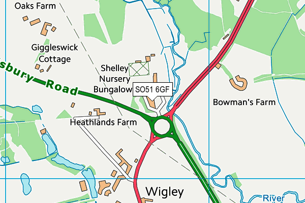 SO51 6GF map - OS VectorMap District (Ordnance Survey)