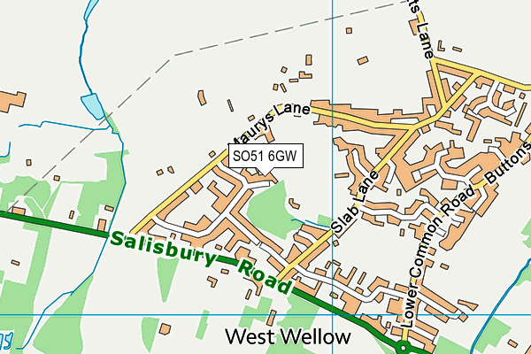 SO51 6GW map - OS VectorMap District (Ordnance Survey)