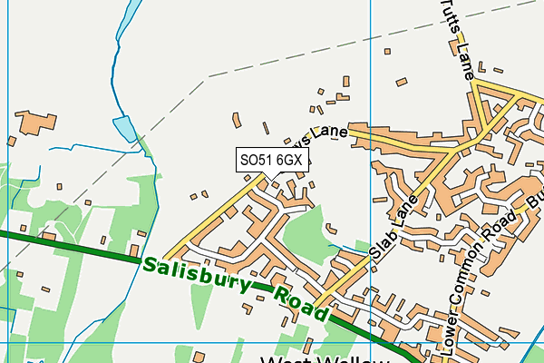 SO51 6GX map - OS VectorMap District (Ordnance Survey)