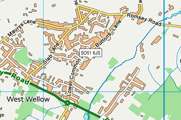 SO51 6JS map - OS VectorMap District (Ordnance Survey)