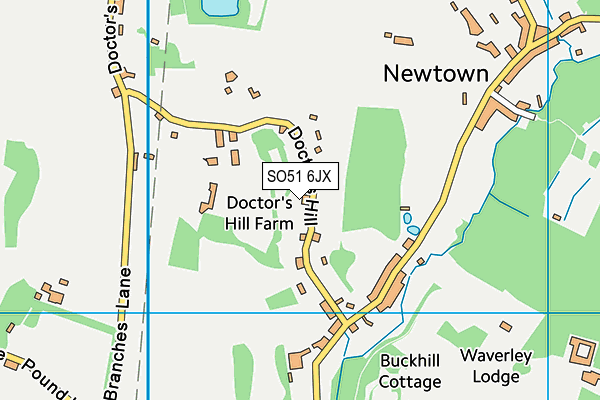 SO51 6JX map - OS VectorMap District (Ordnance Survey)