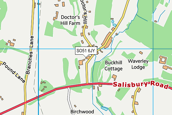 SO51 6JY map - OS VectorMap District (Ordnance Survey)