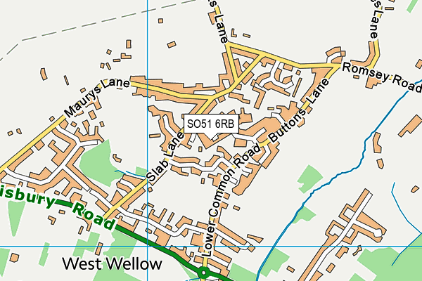 SO51 6RB map - OS VectorMap District (Ordnance Survey)