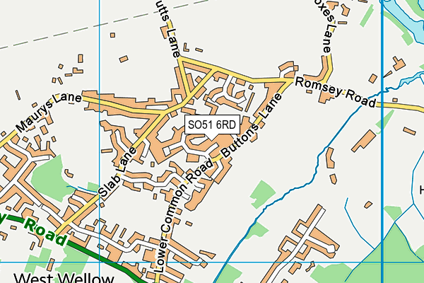 SO51 6RD map - OS VectorMap District (Ordnance Survey)