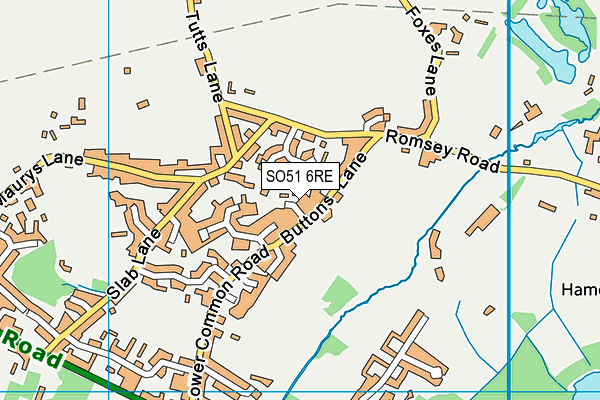 SO51 6RE map - OS VectorMap District (Ordnance Survey)