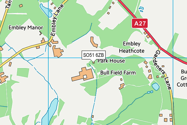 SO51 6ZB map - OS VectorMap District (Ordnance Survey)