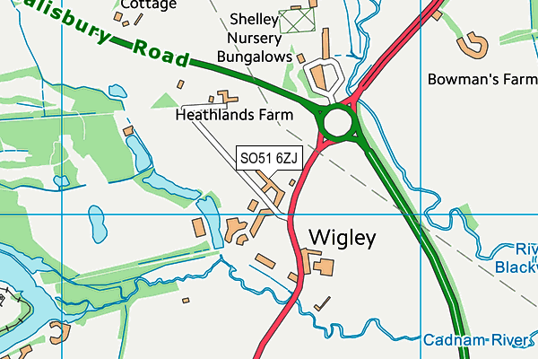 SO51 6ZJ map - OS VectorMap District (Ordnance Survey)