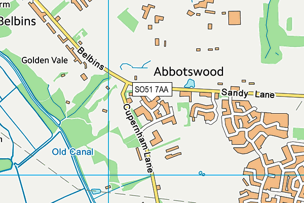 SO51 7AA map - OS VectorMap District (Ordnance Survey)