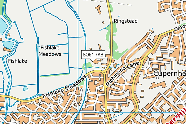 SO51 7AB map - OS VectorMap District (Ordnance Survey)