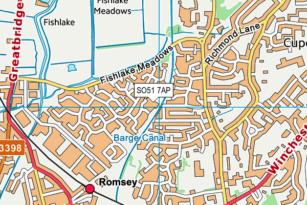 SO51 7AP map - OS VectorMap District (Ordnance Survey)