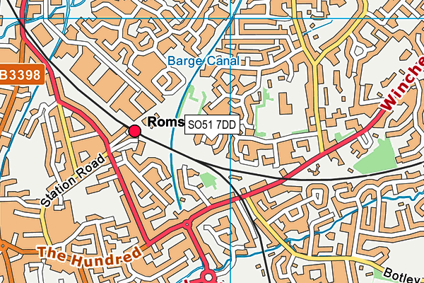 SO51 7DD map - OS VectorMap District (Ordnance Survey)