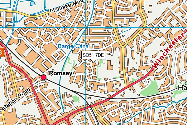 SO51 7DE map - OS VectorMap District (Ordnance Survey)