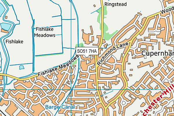 SO51 7HA map - OS VectorMap District (Ordnance Survey)