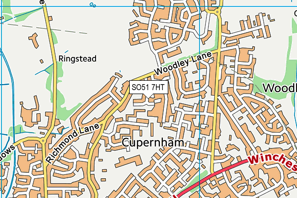 SO51 7HT map - OS VectorMap District (Ordnance Survey)