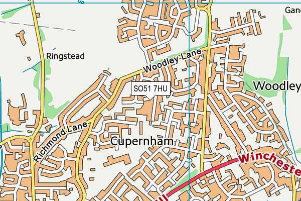 SO51 7HU map - OS VectorMap District (Ordnance Survey)