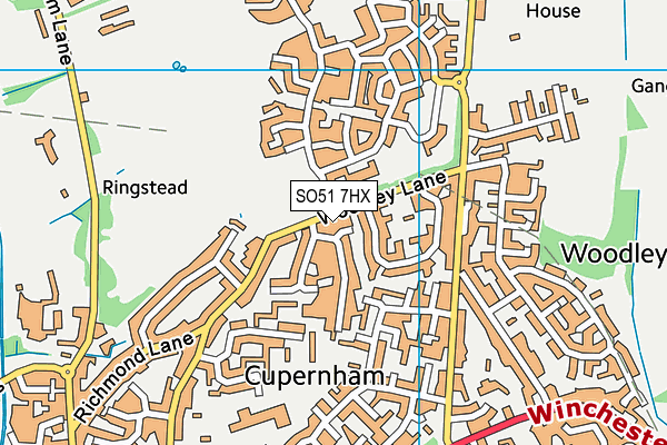 SO51 7HX map - OS VectorMap District (Ordnance Survey)