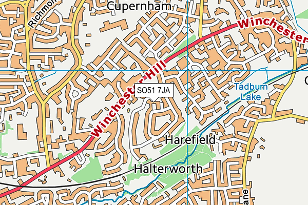 SO51 7JA map - OS VectorMap District (Ordnance Survey)