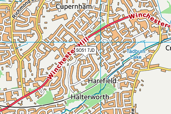 SO51 7JD map - OS VectorMap District (Ordnance Survey)