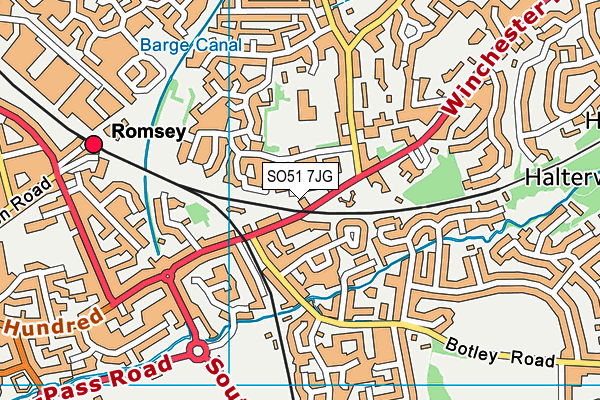 SO51 7JG map - OS VectorMap District (Ordnance Survey)