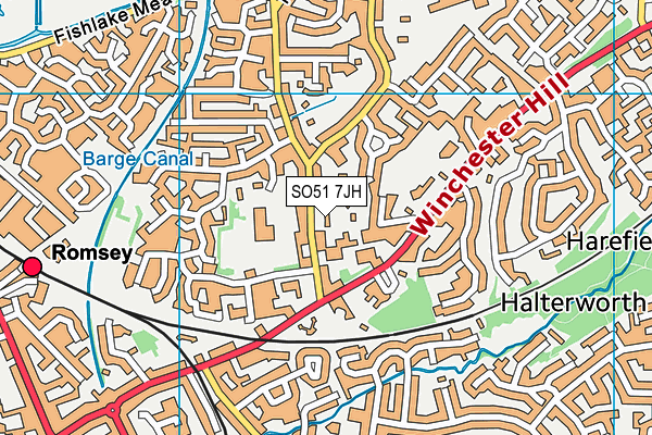 SO51 7JH map - OS VectorMap District (Ordnance Survey)