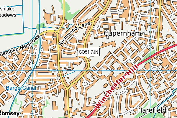 SO51 7JN map - OS VectorMap District (Ordnance Survey)