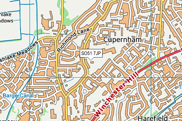 SO51 7JP map - OS VectorMap District (Ordnance Survey)