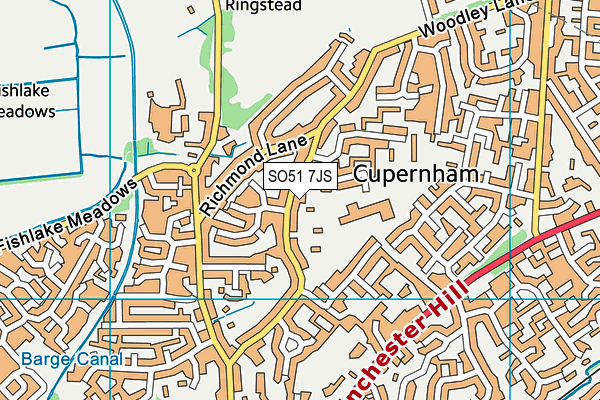 SO51 7JS map - OS VectorMap District (Ordnance Survey)