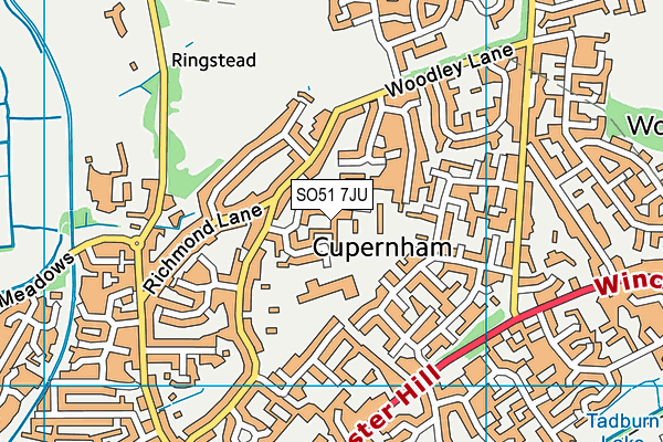 SO51 7JU map - OS VectorMap District (Ordnance Survey)