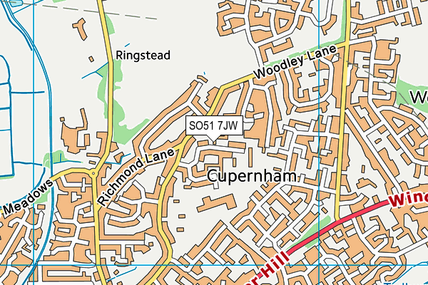 SO51 7JW map - OS VectorMap District (Ordnance Survey)