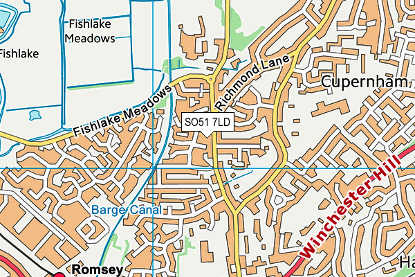 SO51 7LD map - OS VectorMap District (Ordnance Survey)
