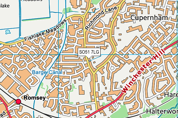 SO51 7LG map - OS VectorMap District (Ordnance Survey)