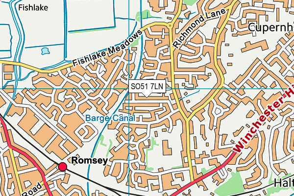 SO51 7LN map - OS VectorMap District (Ordnance Survey)