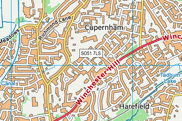 SO51 7LS map - OS VectorMap District (Ordnance Survey)