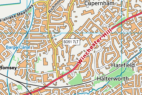 SO51 7LT map - OS VectorMap District (Ordnance Survey)