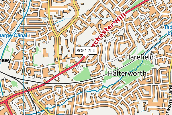 SO51 7LU map - OS VectorMap District (Ordnance Survey)