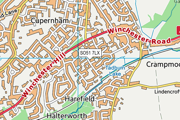 SO51 7LX map - OS VectorMap District (Ordnance Survey)