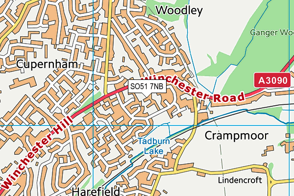 SO51 7NB map - OS VectorMap District (Ordnance Survey)