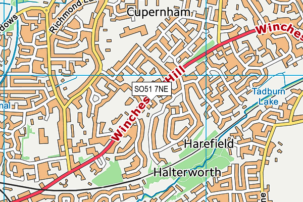 SO51 7NE map - OS VectorMap District (Ordnance Survey)