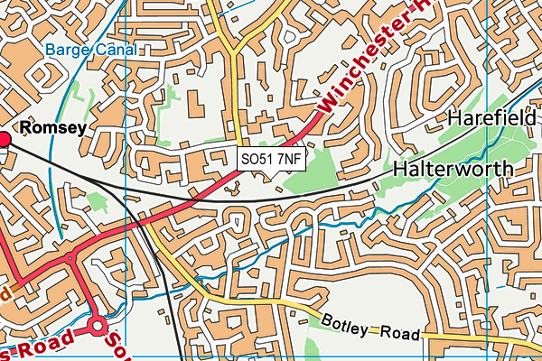 SO51 7NF map - OS VectorMap District (Ordnance Survey)