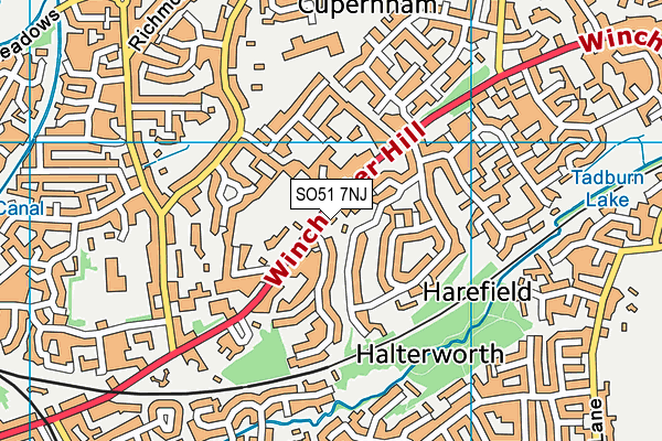 SO51 7NJ map - OS VectorMap District (Ordnance Survey)