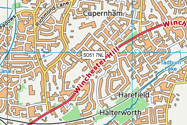 SO51 7NL map - OS VectorMap District (Ordnance Survey)