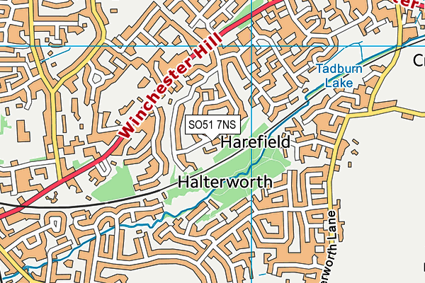 SO51 7NS map - OS VectorMap District (Ordnance Survey)