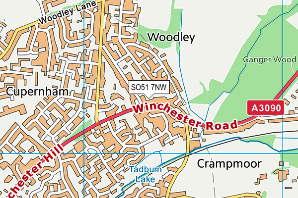 SO51 7NW map - OS VectorMap District (Ordnance Survey)